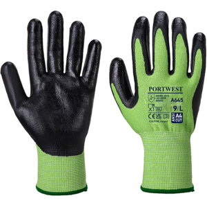 Portwest A645 Green Cut D Gloves with Nitrile Foam Coating